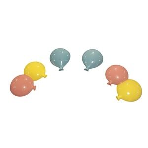 Vintage Home Interiors Balloons Wall Plaques Primary Colors 1630 CV 2 Sets